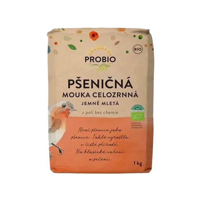 PROBIO Mouka pšeničná celozrnná jemně mletá 1kg BIO
